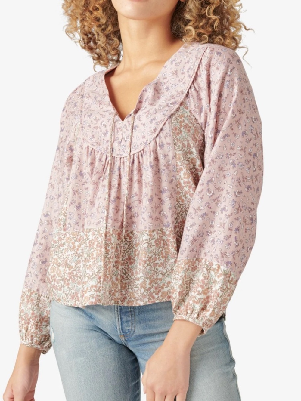 Lucky Bran Floral Peasant Top